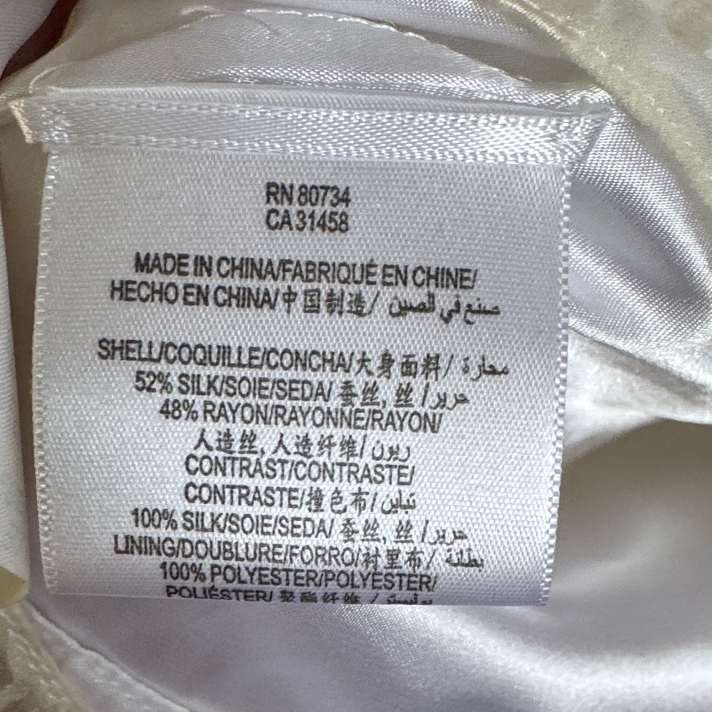 BCBGMaxAzaria Sz 2 Vintage White Ivory Gown Embroidered Floral Silk Maxi Dress - Picture 15 of 17